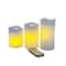 White Glowing Flame LED Wax Pillar Candle Set with Remote by Ashland®